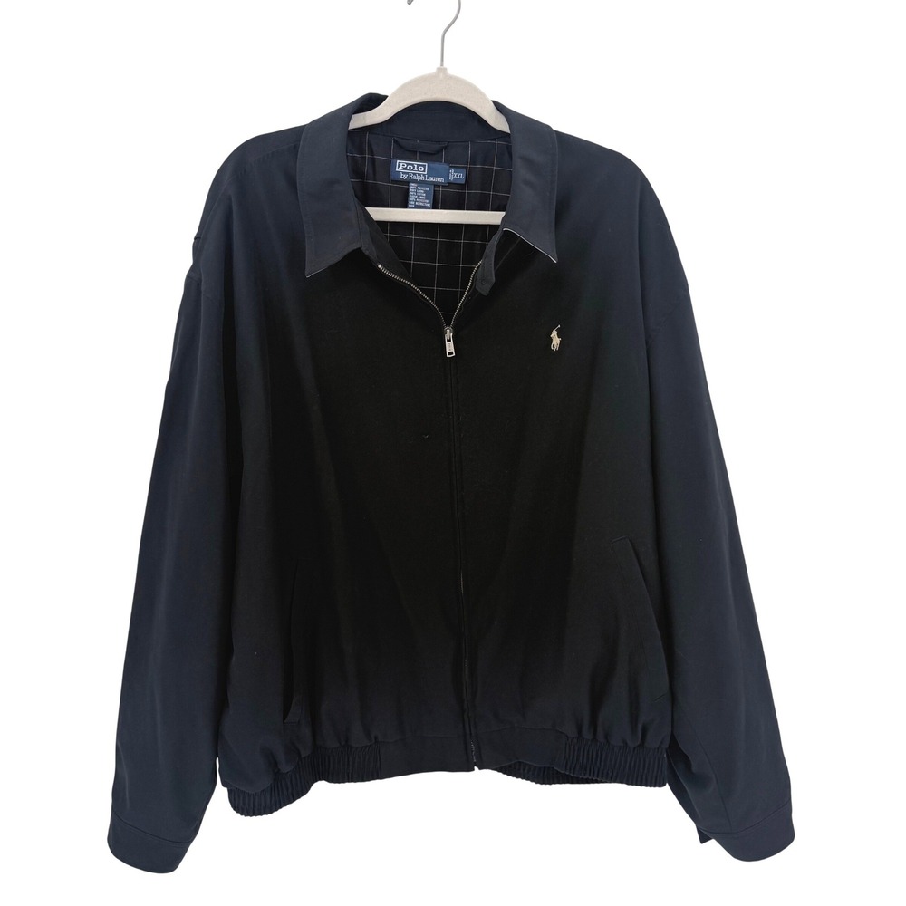 Polo Ralph Lauren Mens XXL Black Harrington Jacket Full Zip